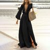 ZANZEA-robe-longue-de-plage-l-gante-pour-femmes-col-en-V-profond-manches-longues-Maxi
