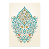 Toile-d-art-mural-arabe-Turquoise-imprim-Floral-pour-d-coration-de-salon