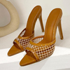 Escarpins-talons-hauts-et-fins-pour-femmes-pantoufles-en-maille-verte-la-mode-Mules-d-t