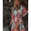 Robe-Kimono-boh-me-en-coton-imprim-Floral-Vintage-style-Boho-Long-plumeau-ample-d-contract
