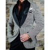 Costume-carreaux-avec-pantalon-noir-pour-homme-2-pi-ces-Slim-fit-ensemble-de-Tuxedos-de