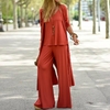 Bretelles-col-en-v-pantalon-droit-Long-Cardigan-d-contract-ample-trois-pi-ces-mode-europ