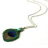 Nouveau-style-Tassel-Peacock-Plume-Boh-me-Long-Collier-Shell-Pull-En-Cuir-Cha-ne-Bijoux