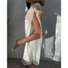 Cover-Up-for-Swimwear-Women-Beach-Outlet-Plaid-Hollow-Out-Jupe-Split-Bind-Knit-Mop-Floor