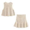 TRAF-Ensemble-2-Pi-ces-pour-Femme-Haut-Court-en-Fibre-Fine-Mini-Jupe-Volants-Y2K