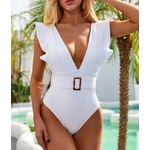 Maillot-de-bain-une-pi-ce-volants-col-en-v-la-mode-couleur-unie-Sexy-dos