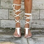 Nouveau-gladiateur-femmes-sandales-plates-Dames-pince-orteil-croix-sangle-string-sandales-chaussures-femme-plage-libre
