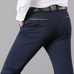 Costume-pantalon-l-gant-pour-hommes-couleur-unie-droit-Long-Slim-formel-noir-bleu-la-mode