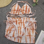 Sexy-3-Pi-ce-Maillot-De-Bain-Femme-Cravate-Teinture-Push-Up-Rembourr-Biquini-Br-silien