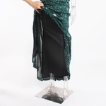 Vert-brillant-paillettes-col-en-V-robe-Maxi-dos-nu-robe-Maxi-Stretch-dos-nu-longueur