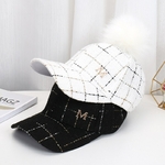 Casquette-de-Baseball-octogonale-pour-femme-et-fille-chapeau-en-laine-avec-pierres-de-verre-collection