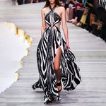 Oshoplive-robe-longue-imprim-e-bandes-dos-nu-Maxi-Sexy-tenue-de-f-te-de-vacances