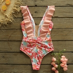 Maillot-de-bain-une-pi-ce-r-tro-Vintage-Sexy-d-collet-en-V-plongeant-volants