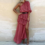 Robe-longue-en-mousseline-de-soie-col-inclin-pour-femme-tenue-de-soir-e-irr-guli