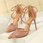 Sandales-Sexy-en-dentelle-florale-pour-femmes-chaussures-talons-hauts-en-maille-et-bouts-pointus-d