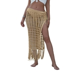 Jupe-de-plage-en-tricot-ajour-e-Maxi-fendue-glands-v-tements-d-t-Crochet-Cover