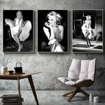 Toile-de-peinture-en-noir-et-blanc-de-Marilyn-Monroe-c-l-bre-affiches-Vintage-imprim