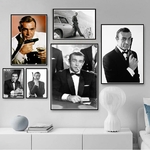 Sean-Connery-film-d-acteur-James-Bond-007-avec-armes-feu-affiche-imprim-e-toile-d