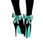Toile-affiche-bleu-vert-fleur-parfum-sac-nordique-imprim-talons-hauts-peinture-murale-mode-femme-mur