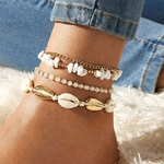 Docona-Ensemble-de-Bracelets-de-Cheville-pour-Femme-Coquillage-Perles-Pierres-Cass-es-Multicouches-t-Oc