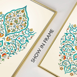Toile-d-art-mural-arabe-Turquoise-imprim-Floral-pour-d-coration-de-salon