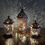 Lanterne-marocaine-r-tro-sculpt-e-sans-fil-style-Boho-lampe-de-bureau-Portable-avec-Cage