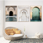 Peinture-sur-toile-avec-arche-marocaine-et-ancienne-porte-affiche-d-art-mural-islamique