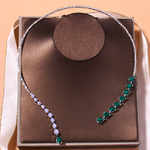 Collier-ras-du-cou-en-Zircon-vert-pour-femme-Vintage-goutte-d-eau-ouvert-bijoux-de