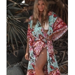 Robe-Kimono-boh-me-en-coton-imprim-Floral-Vintage-style-Boho-Long-plumeau-ample-d-contract