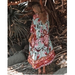 Robe-Kimono-boh-me-en-coton-imprim-Floral-Vintage-style-Boho-Long-plumeau-ample-d-contract