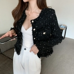 Manteau-de-veste-manches-longues-pour-femme-petit-v-tement-d-ext-rieur-parfum-en-Tweed