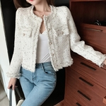 Manteau-de-veste-manches-longues-pour-femme-petit-v-tement-d-ext-rieur-parfum-en-Tweed