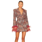 Robe-l-gante-avec-ceinture-d-corative-pour-femmes-manteau-de-soir-e-avec-plumes-manchette