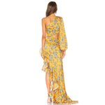 Robe-Maxi-Sexy-Slim-manches-longues-pour-femmes-asym-trique-paule-d-nud-e-motif-Floral