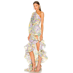 Robe-longue-Sexy-volants-irr-guliers-asym-trique-paule-inclin-e-motif-Floral-tenue-de-soir