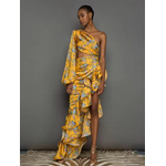 Robe-longue-Sexy-volants-irr-guliers-asym-trique-paule-inclin-e-motif-Floral-tenue-de-soir