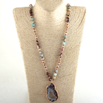 Bijoux-Tribal-boh-me-en-cristal-pierre-Long-nou-irr-gulier-Druzy-Stone-pendentif-colliers-pour