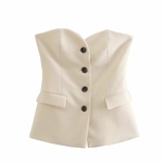 Gilet-et-pantalon-Slim-taille-haute-pour-femmes-Lingerie-l-gante-avec-boutons-rabat-nouvelle-collection