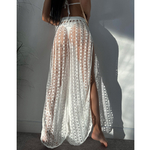 Cover-Up-for-Swimwear-Women-Beach-Outlet-Plaid-Hollow-Out-Jupe-Split-Bind-Knit-Mop-Floor