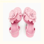Sandales-en-Cuir-de-Mouton-Talons-Hauts-Brillants-Chaussures-Fleurs-Vertes-Roses-Clip-Bling-Bling-Strass