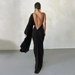 Robe-bandage-dos-nu-pour-femme-robe-de-hanche-col-en-V-volants-initi-s-batterie