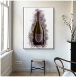 Affiche-en-toile-modulaire-imprim-e-Graffiti-pour-arri-re-plan-de-chevet-couleur-or-champagne