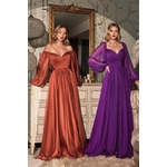 Robe-de-soir-e-de-forme-trap-ze-tenue-de-soir-e-de-standing-col-en