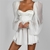Mini-robe-de-soir-e-blanche-col-carr-et-manches-lanternes-pour-femme-tenue-de-soir
