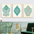 Toile-d-art-mural-arabe-Turquoise-imprim-Floral-pour-d-coration-de-salon