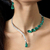 Collier-ras-du-cou-en-Zircon-vert-pour-femme-Vintage-goutte-d-eau-ouvert-bijoux-de