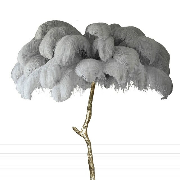 Lampe Arbre en plumes d'autruche