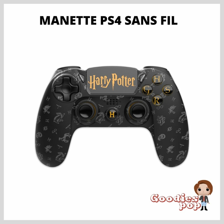 Harry Potter - Manette Sans Fil PS4 - Prise Jack - Boutons Lumineux - Noir  - Films/Harry Potter - Hogwarts Legacy - Goodies Pop