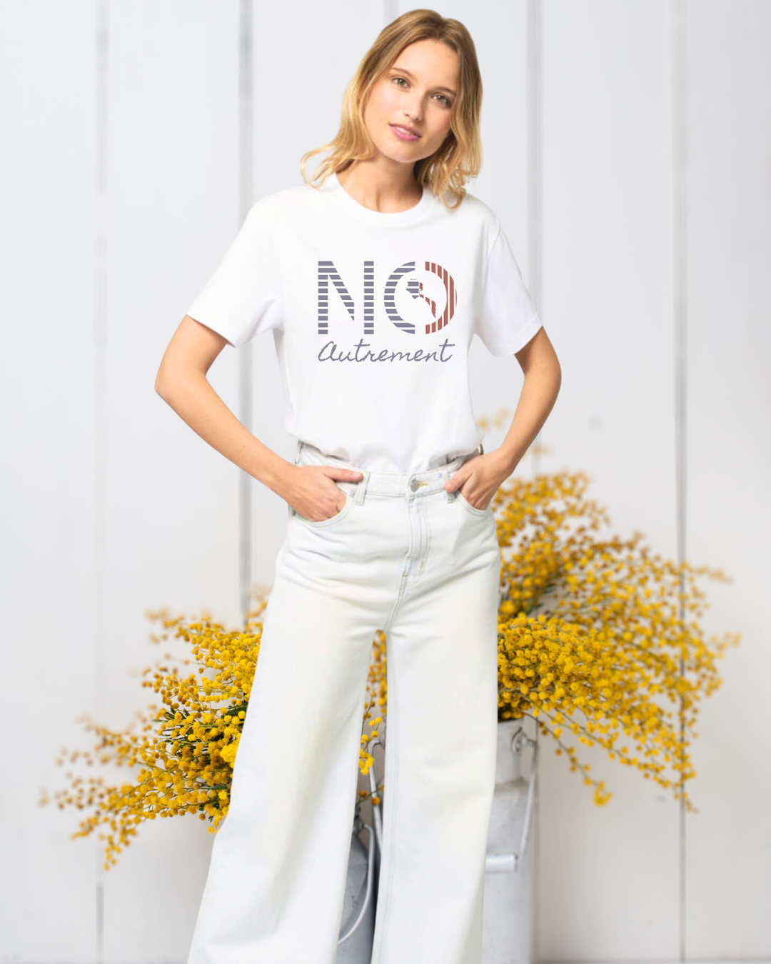 T-Shirt marin blanc | Édition Signature | NO Autrement