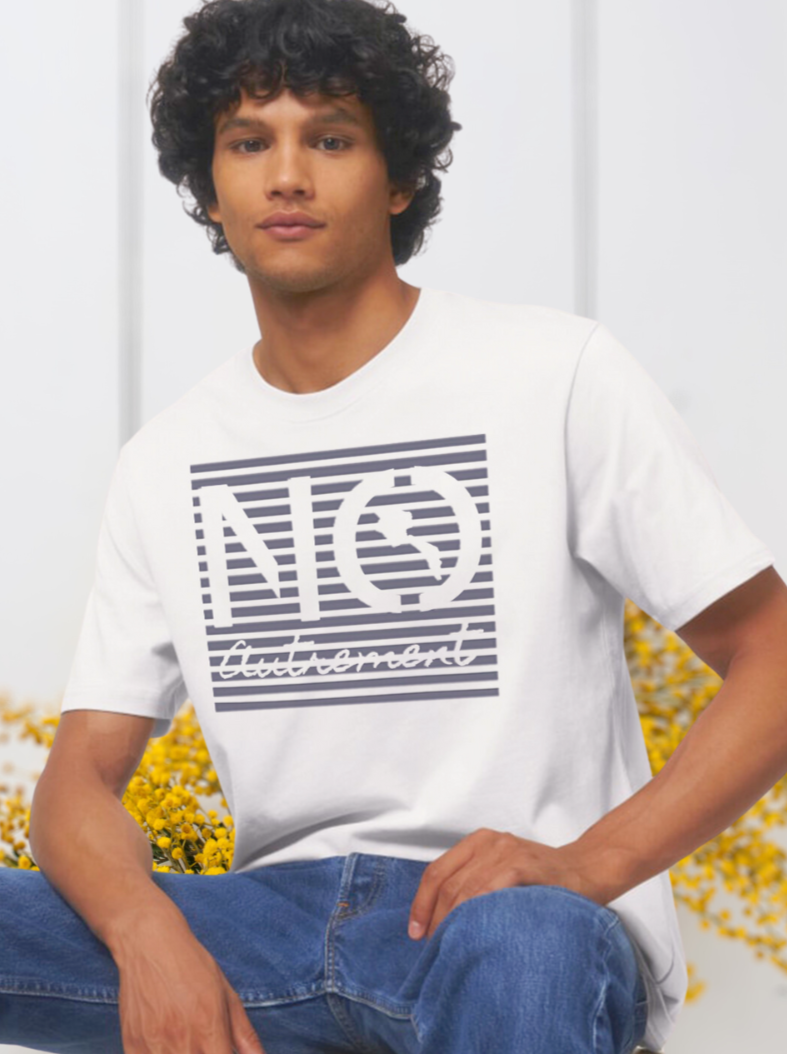 T-Shirt marin NO blanc | Édition Signature | NO Autrement